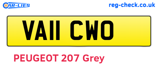 VA11CWO are the vehicle registration plates.