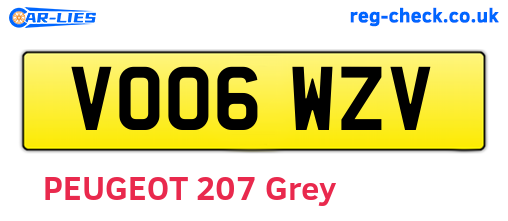 VO06WZV are the vehicle registration plates.