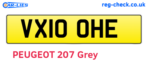 VX10OHE are the vehicle registration plates.