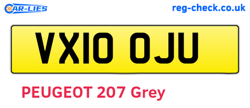 VX10OJU are the vehicle registration plates.