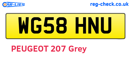 WG58HNU are the vehicle registration plates.