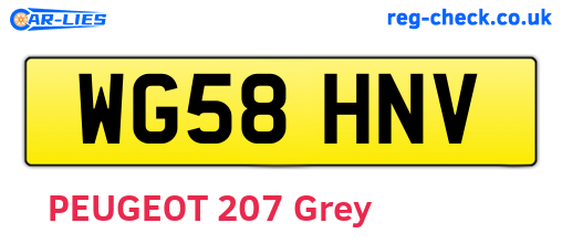 WG58HNV are the vehicle registration plates.