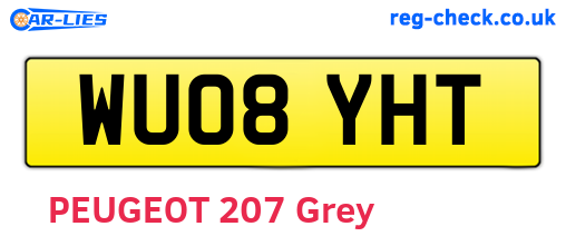 WU08YHT are the vehicle registration plates.