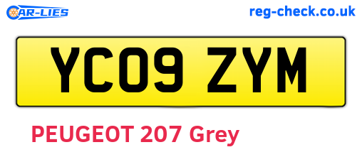 YC09ZYM are the vehicle registration plates.