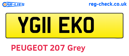 YG11EKO are the vehicle registration plates.