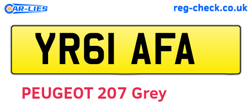 YR61AFA are the vehicle registration plates.
