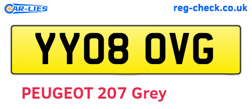 YY08OVG are the vehicle registration plates.