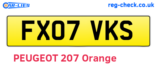 FX07VKS are the vehicle registration plates.