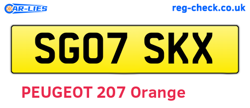 SG07SKX are the vehicle registration plates.