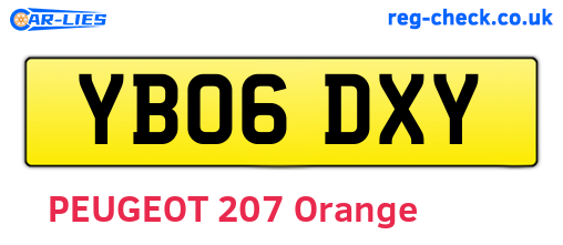 YB06DXY are the vehicle registration plates.