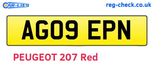 AG09EPN are the vehicle registration plates.