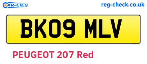 BK09MLV are the vehicle registration plates.
