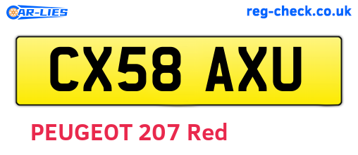 CX58AXU are the vehicle registration plates.