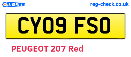 CY09FSO are the vehicle registration plates.