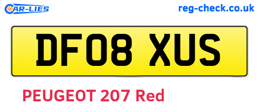 DF08XUS are the vehicle registration plates.