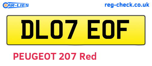 DL07EOF are the vehicle registration plates.