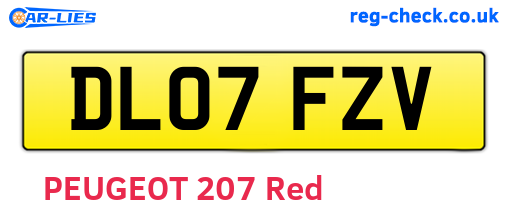 DL07FZV are the vehicle registration plates.