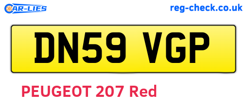 DN59VGP are the vehicle registration plates.