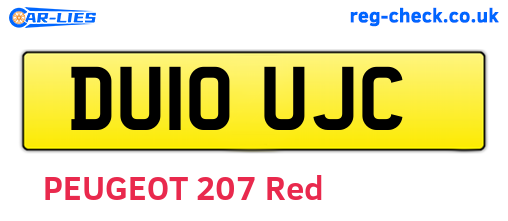 DU10UJC are the vehicle registration plates.