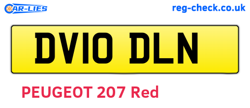 DV10DLN are the vehicle registration plates.