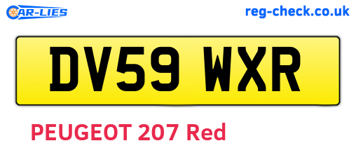 DV59WXR are the vehicle registration plates.