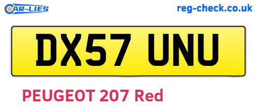 DX57UNU are the vehicle registration plates.