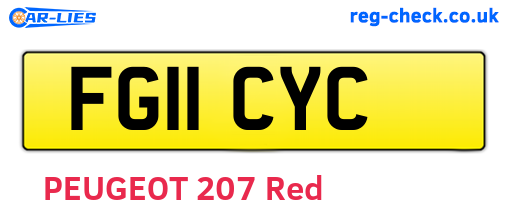 FG11CYC are the vehicle registration plates.