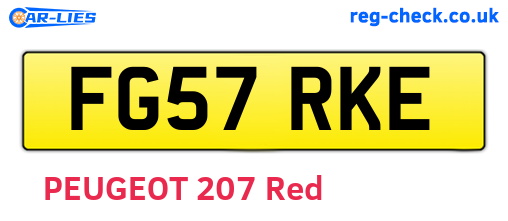 FG57RKE are the vehicle registration plates.