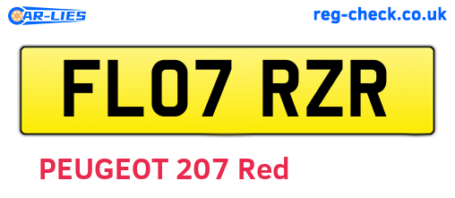 FL07RZR are the vehicle registration plates.
