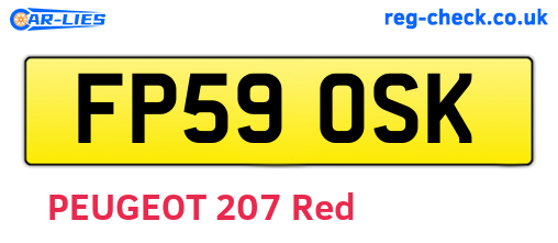 FP59OSK are the vehicle registration plates.