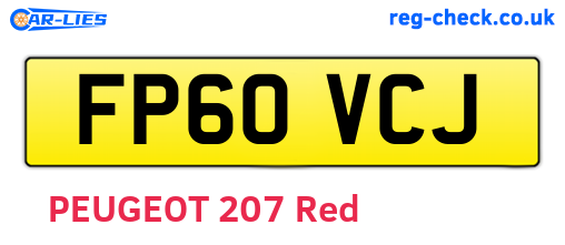 FP60VCJ are the vehicle registration plates.