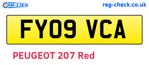 FY09VCA are the vehicle registration plates.