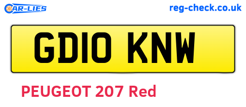 GD10KNW are the vehicle registration plates.