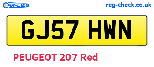 GJ57HWN are the vehicle registration plates.