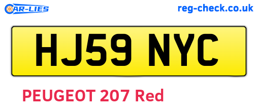 HJ59NYC are the vehicle registration plates.