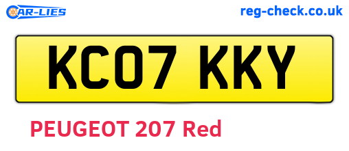 KC07KKY are the vehicle registration plates.
