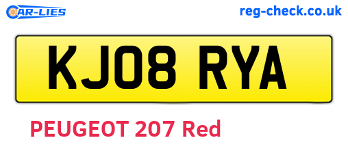 KJ08RYA are the vehicle registration plates.