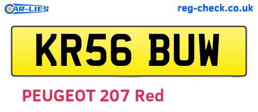 KR56BUW are the vehicle registration plates.