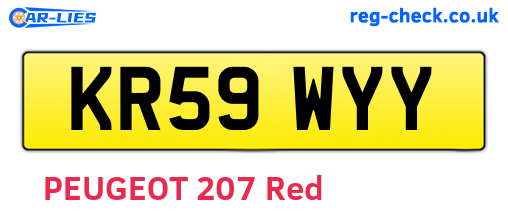 KR59WYY are the vehicle registration plates.