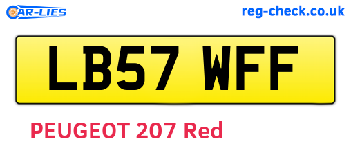 LB57WFF are the vehicle registration plates.