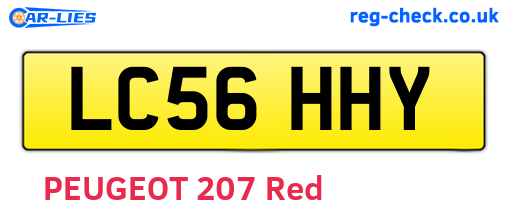 LC56HHY are the vehicle registration plates.