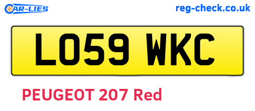 LO59WKC are the vehicle registration plates.