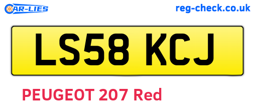 LS58KCJ are the vehicle registration plates.