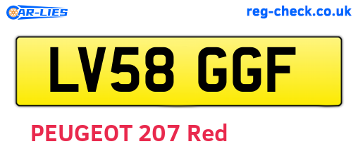 LV58GGF are the vehicle registration plates.