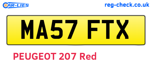 MA57FTX are the vehicle registration plates.