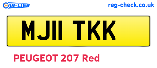MJ11TKK are the vehicle registration plates.