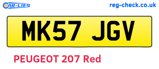 MK57JGV are the vehicle registration plates.