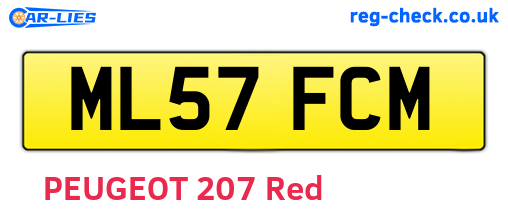 ML57FCM are the vehicle registration plates.