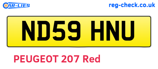 ND59HNU are the vehicle registration plates.