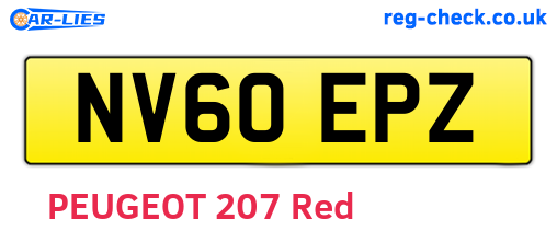 NV60EPZ are the vehicle registration plates.